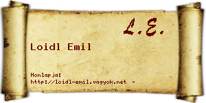 Loidl Emil névjegykártya